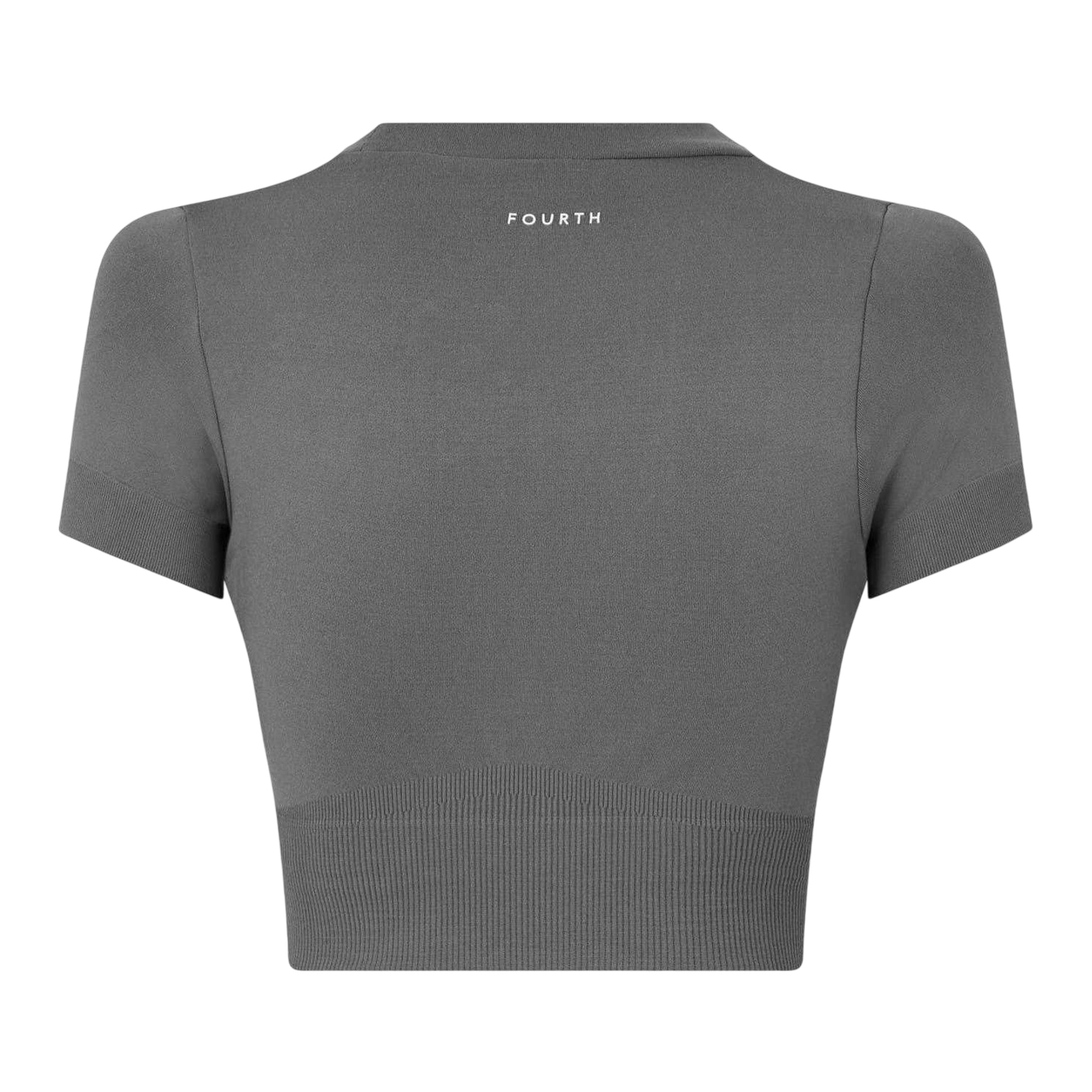 Grey - Back - 4th & Reckless Womens-Ladies Brogan Crop Top