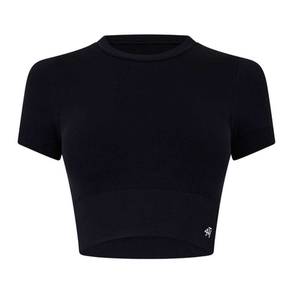 Black - Front - 4th & Reckless Womens-Ladies Brogan Crop Top