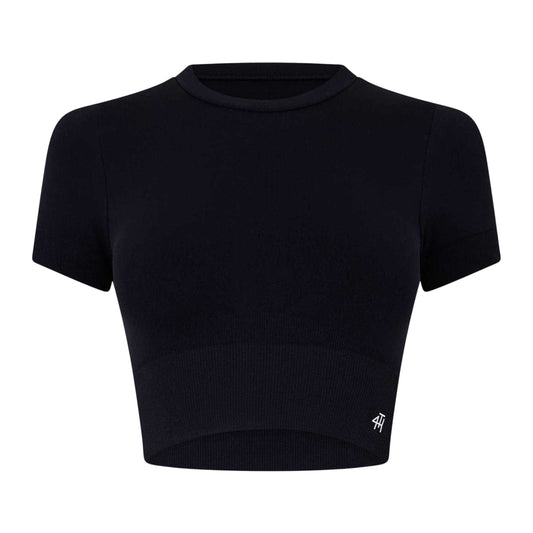 Black - Front - 4th & Reckless Womens-Ladies Brogan Crop Top