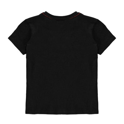 Black - Back - Guess Childrens-Kids Logo Cotton T-Shirt