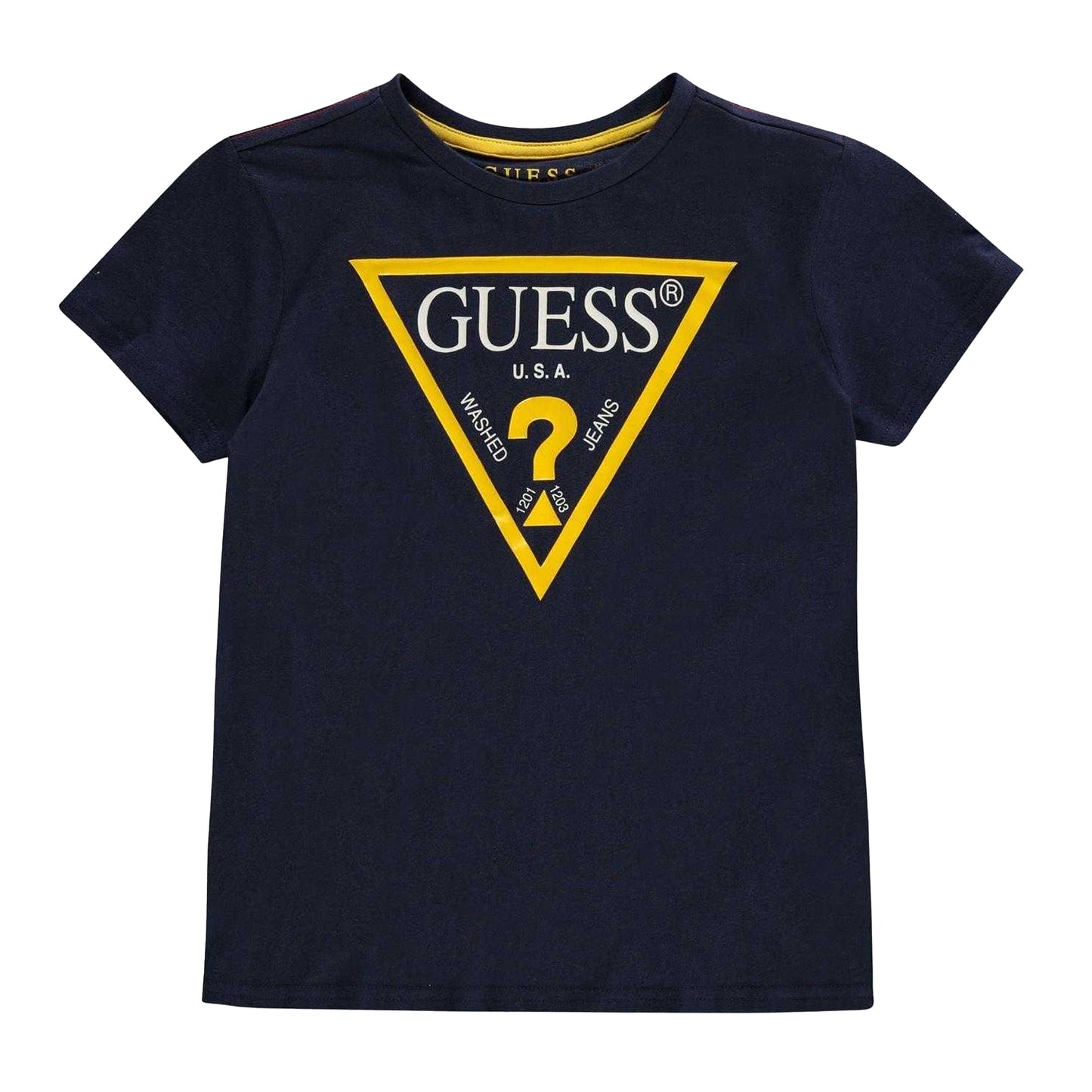 Blue - Front - Guess Childrens-Kids Logo Cotton T-Shirt