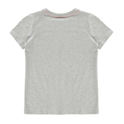 Light Grey - Back - Guess Childrens-Kids Logo Cotton T-Shirt