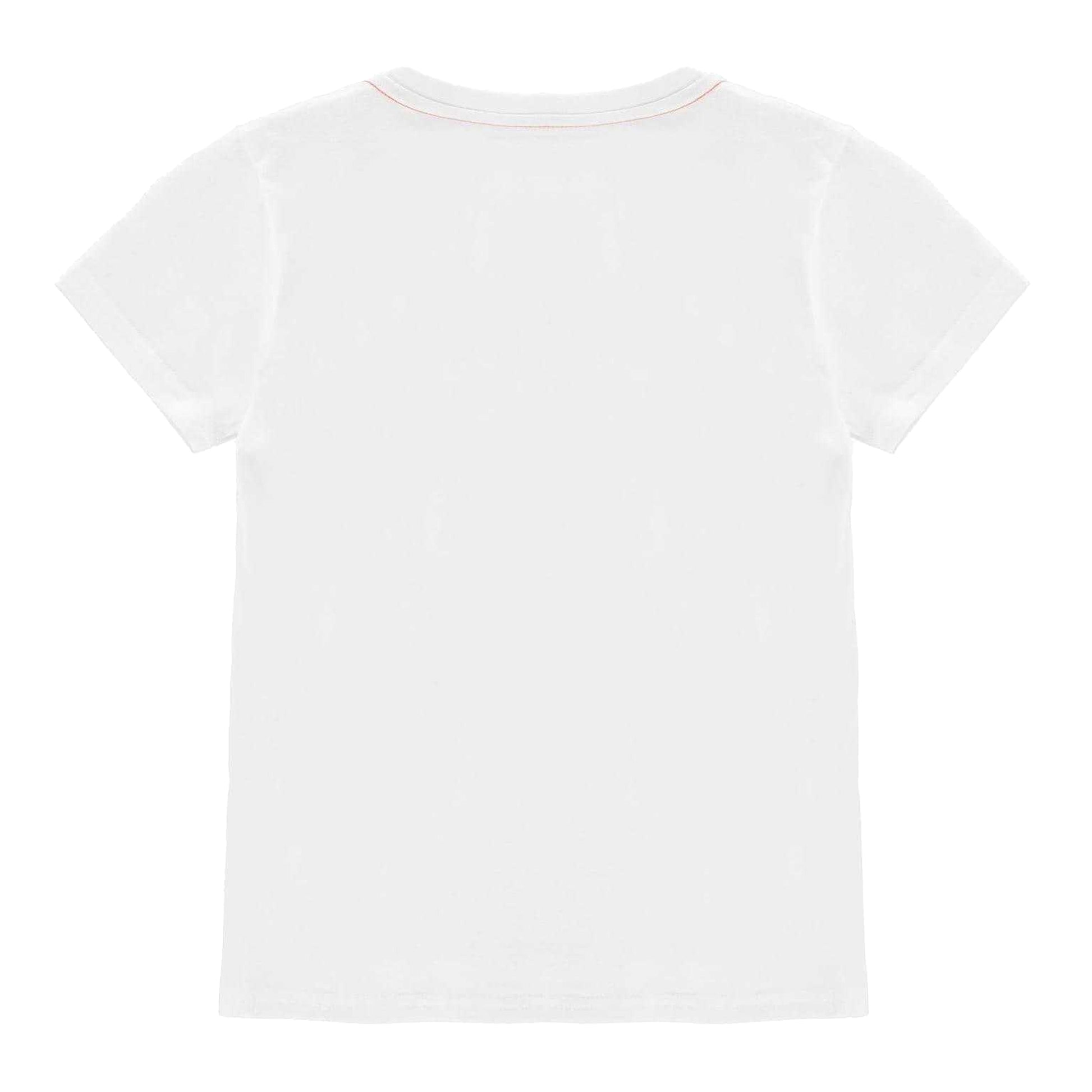 White - Back - Guess Childrens-Kids Logo Cotton T-Shirt