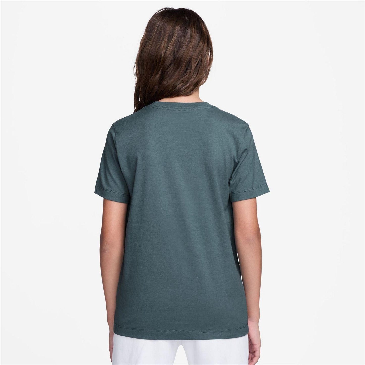 Slate Grey - Back - Nike Childrens-Kids Sportswear Logo Cotton T-Shirt