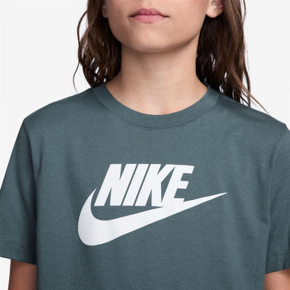 Slate Grey - Side - Nike Childrens-Kids Sportswear Logo Cotton T-Shirt