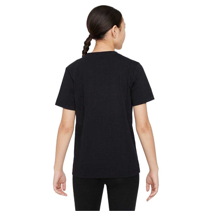 Black-Grey - Back - Nike Childrens-Kids Sportswear Logo Cotton T-Shirt