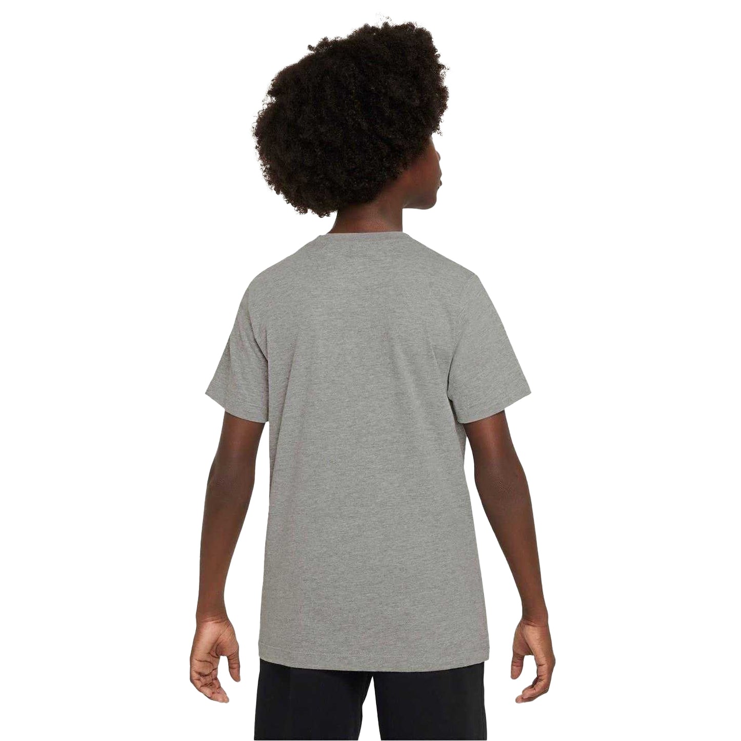 Dark Grey Heather - Back - Nike Childrens-Kids Sportswear Logo Cotton T-Shirt