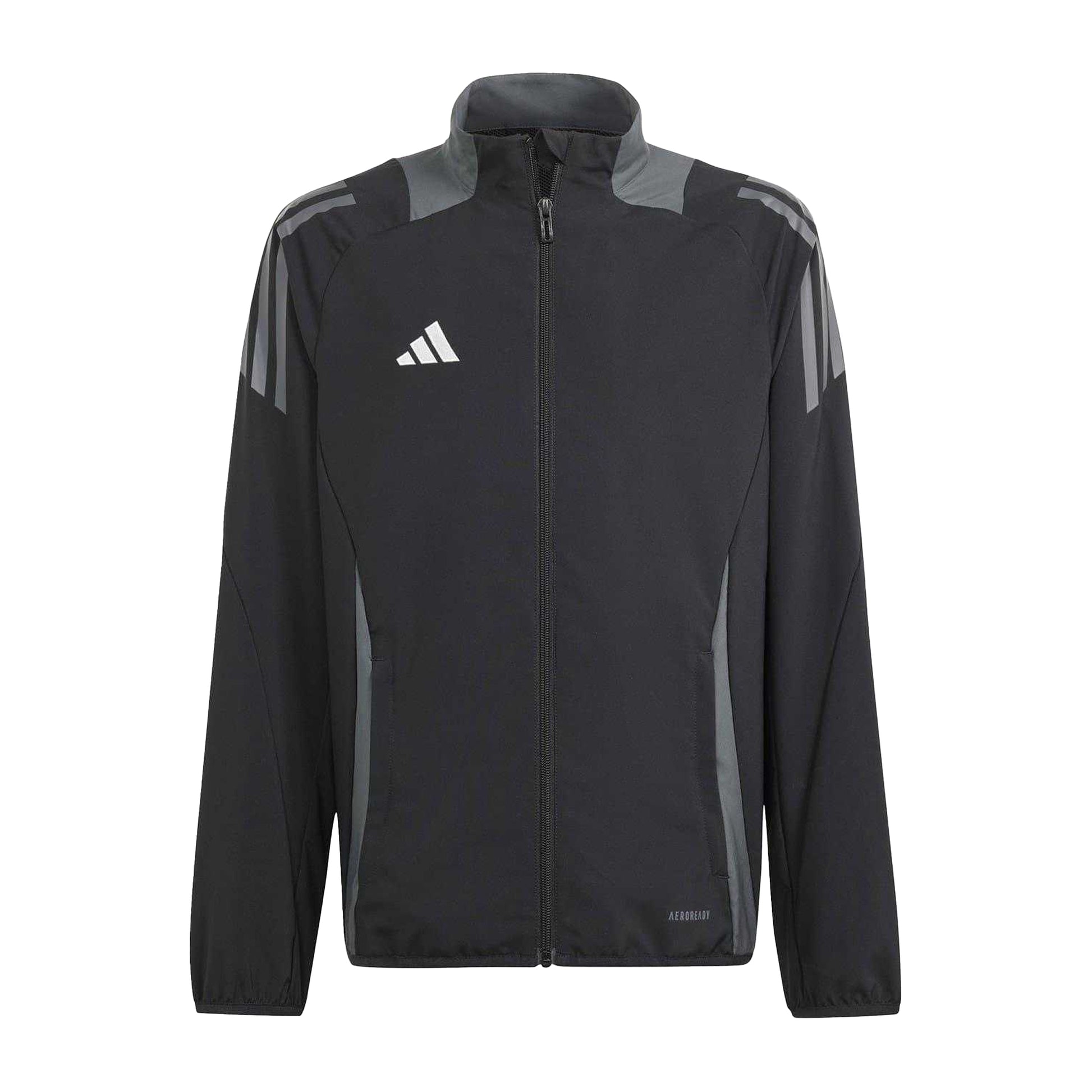 Black-Dark Grey - Front - Adidas Childrens-Kids Tiro 24 Raglan Track Jacket