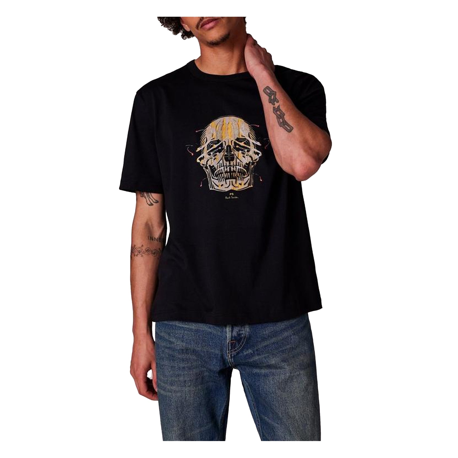 Black - Back - Paul Smith Mens Skull Regular T-Shirt