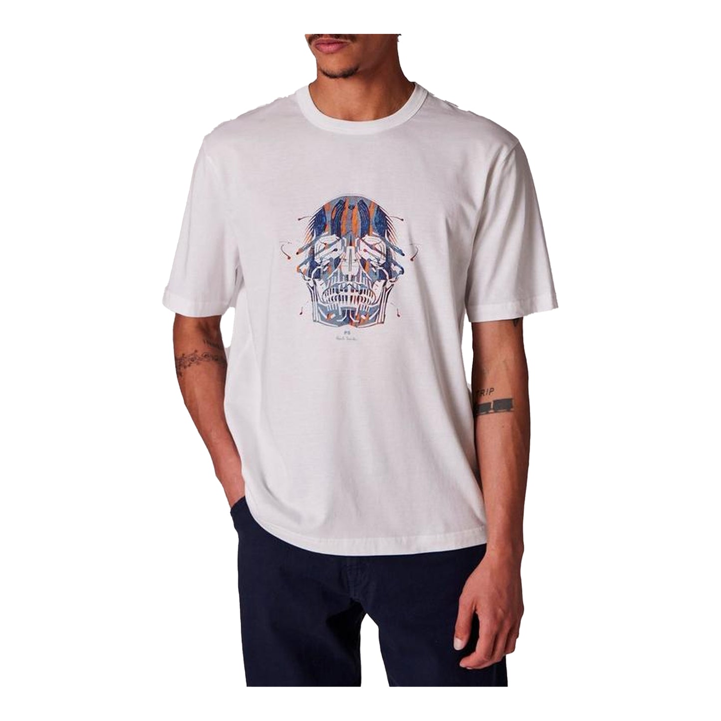 White - Back - Paul Smith Mens Skull Regular T-Shirt