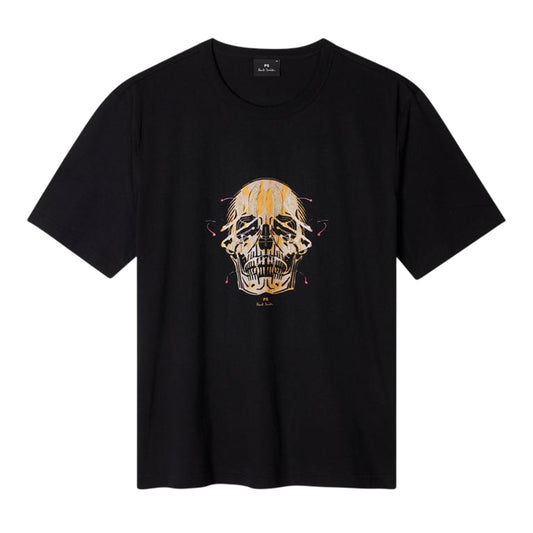 Black - Front - Paul Smith Mens Skull Regular T-Shirt