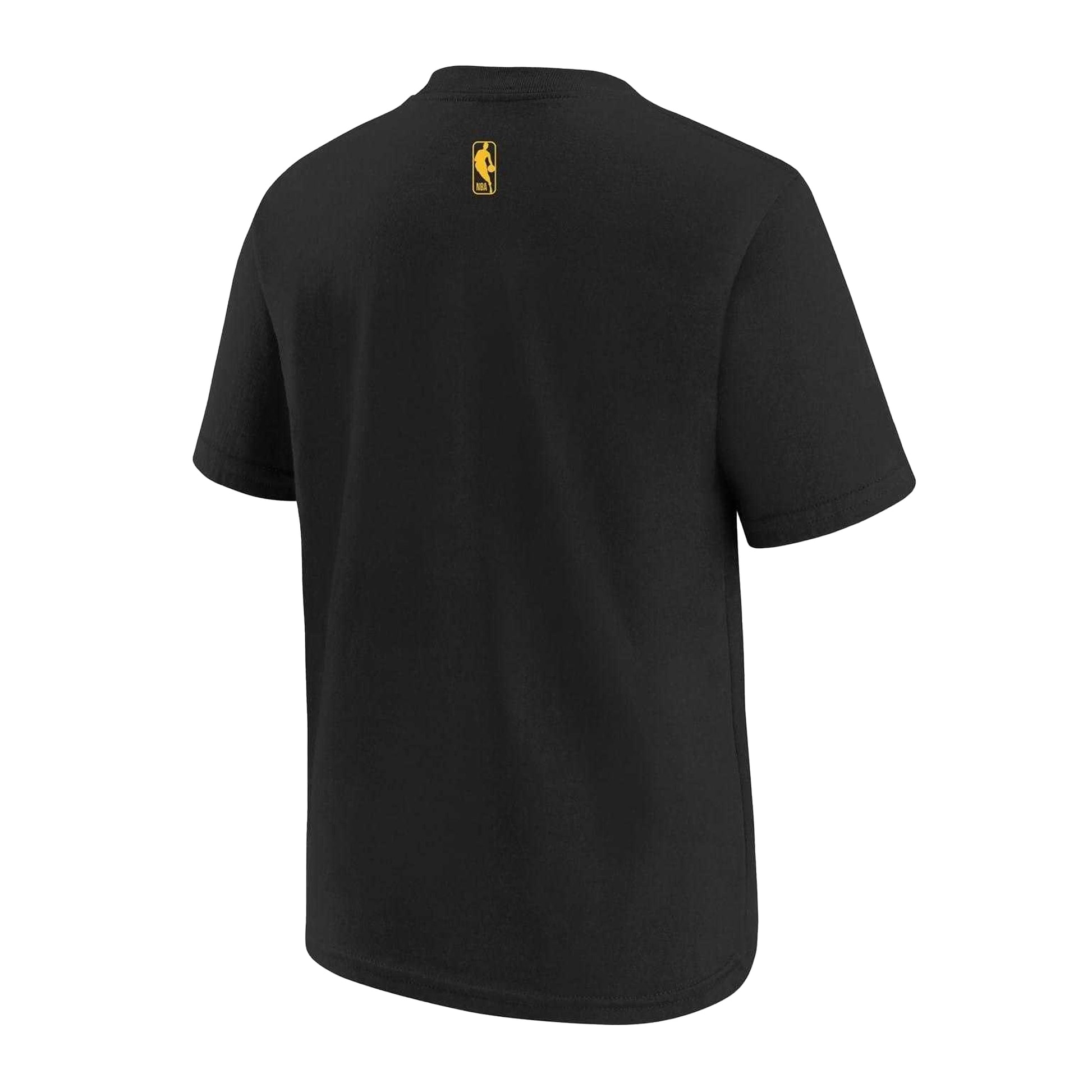 Black-Yellow - Back - Nike Childrens-Kids NBA City Edition LA Lakers T-Shirt