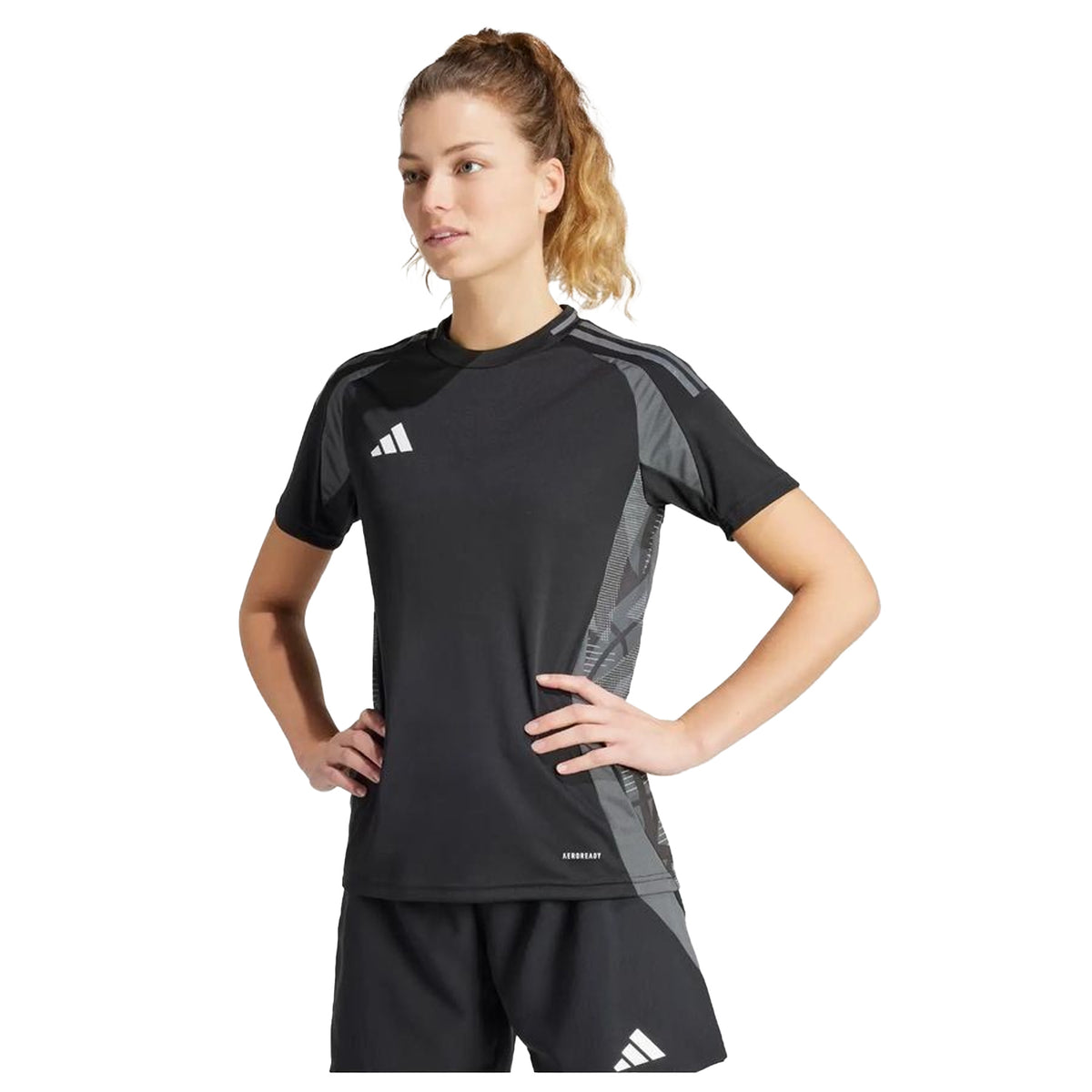 Black - Side - Adidas Womens-Ladies Tiro 24 Competition Match T-Shirt
