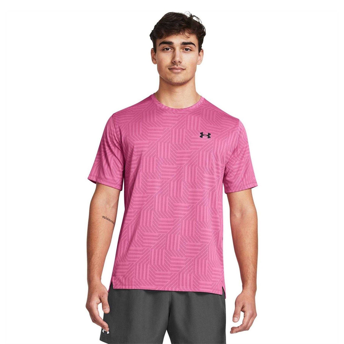 Pink - Front - Under Armour Mens Geotessa T-Shirt