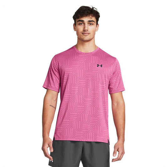 Pink - Front - Under Armour Mens Geotessa T-Shirt