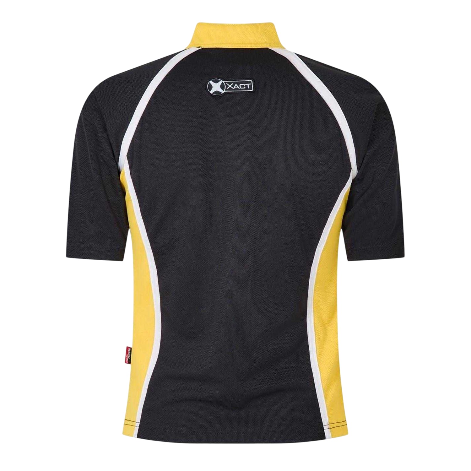 Black-Yellow - Back - Gilbert Mens Short-Sleeved Rugby Shirt