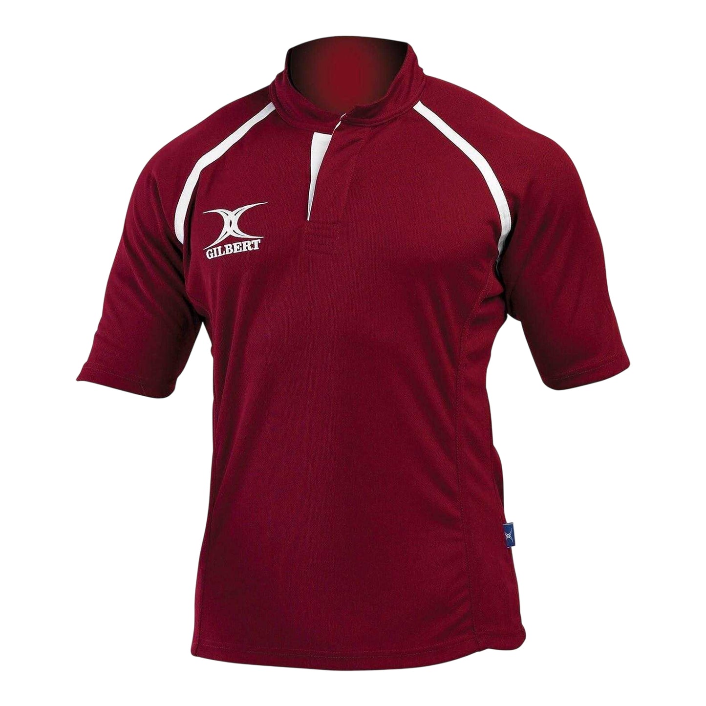 Maroon - Front - Gilbert Mens Short-Sleeved Rugby Shirt