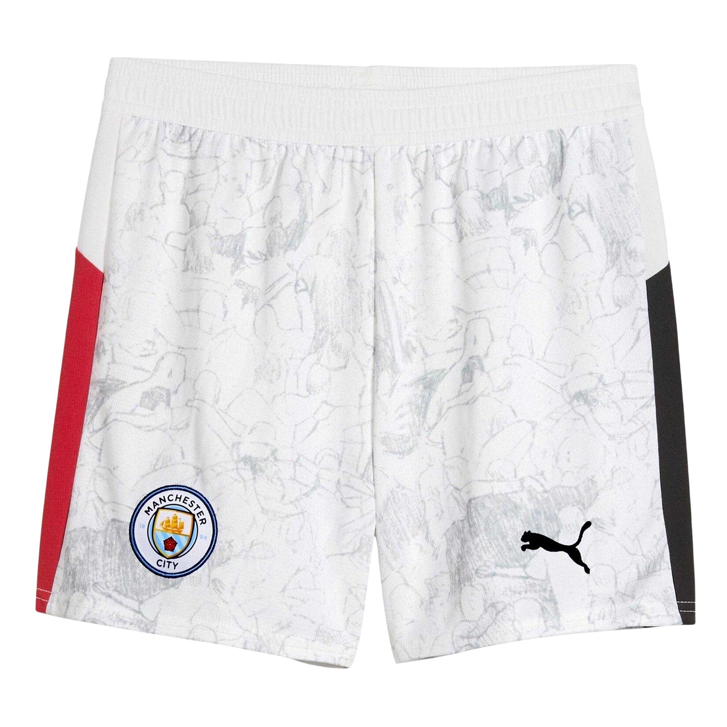White-Black - Front - Puma Childrens-Kids 25-26 Manchester City FC Third Shorts