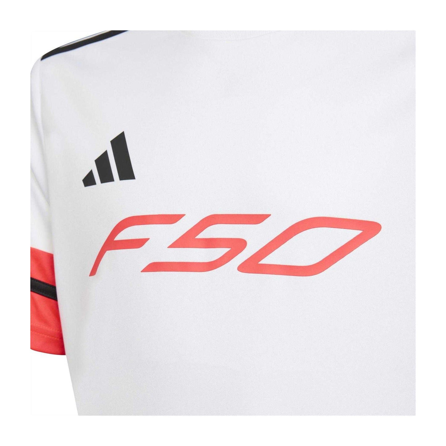 White-Red - Side - Adidas Childrens-Kids F50 Jersey
