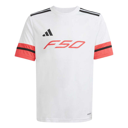 White-Red - Front - Adidas Childrens-Kids F50 Jersey