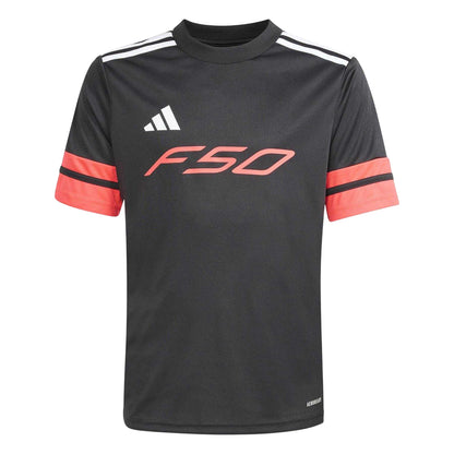 Black-Red - Front - Adidas Childrens-Kids F50 Jersey