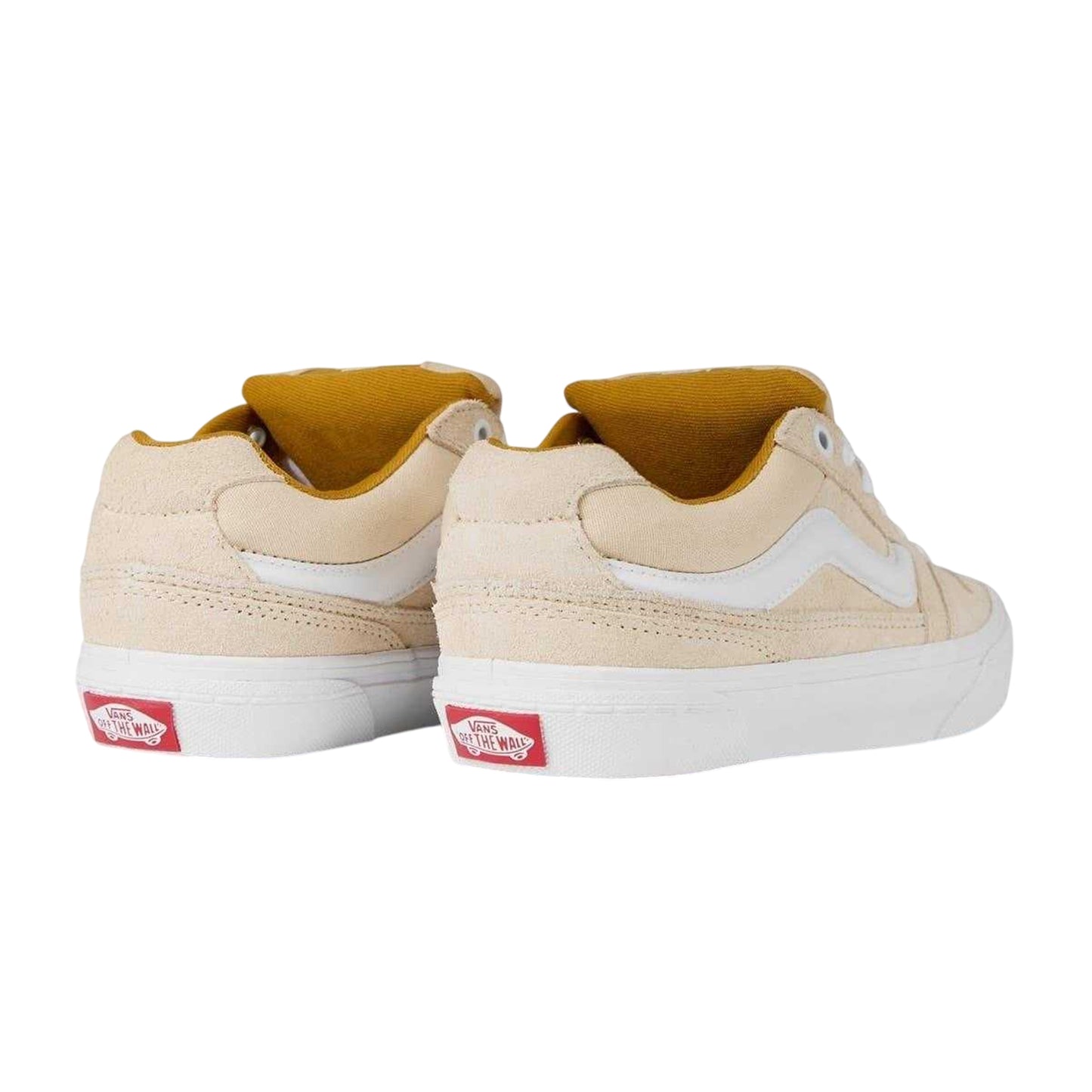 Brulee-Creme - Back - Vans Womens-Ladies Caldrone Suede Low Skate Shoes