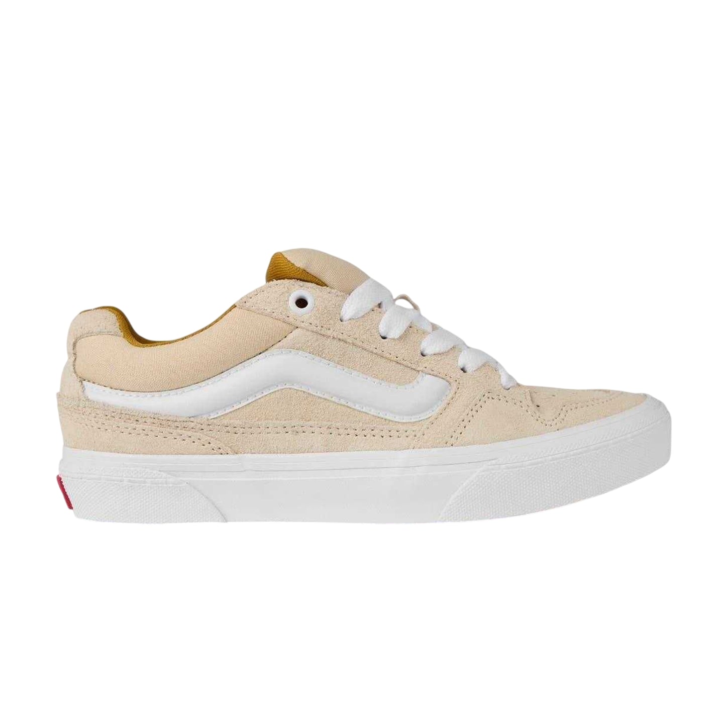 Brulee-Creme - Front - Vans Womens-Ladies Caldrone Suede Low Skate Shoes