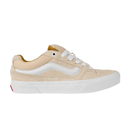Brulee-Creme - Front - Vans Womens-Ladies Caldrone Suede Low Skate Shoes