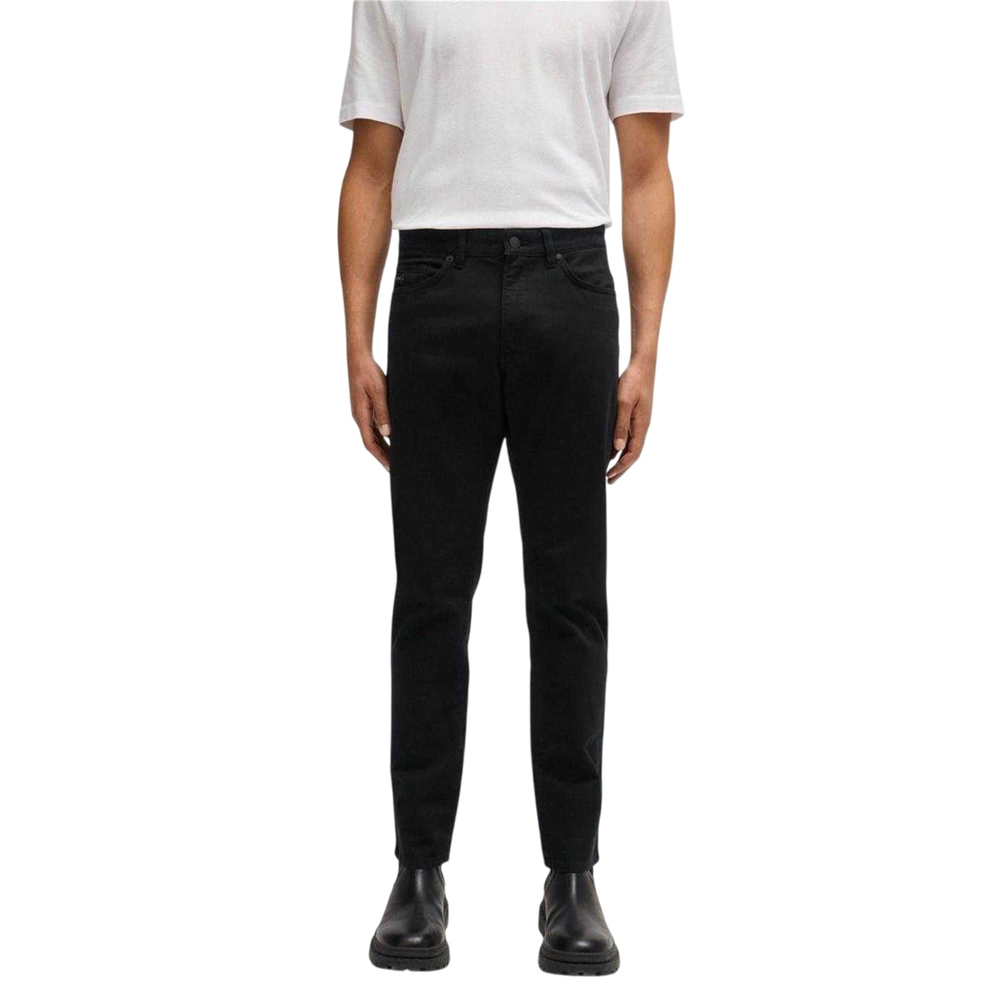 Black - Side - Boss Mens H-Delaware5 Slim Trousers