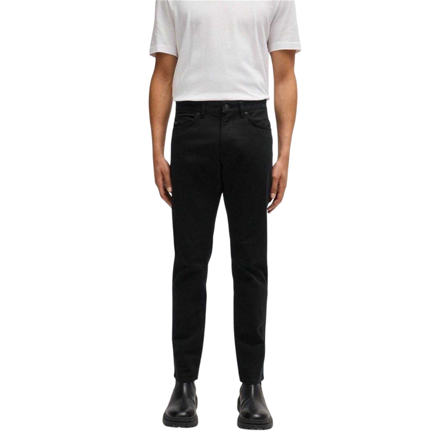 Black - Side - Boss Mens H-Delaware5 Slim Trousers