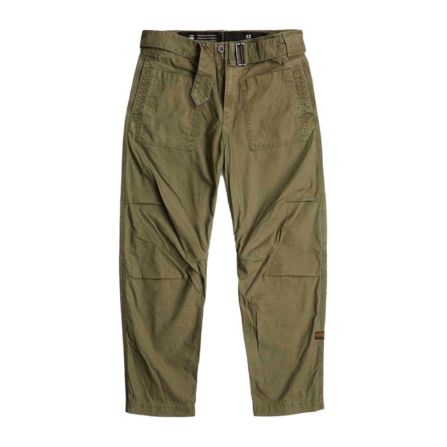 Green - Front - G-Star Mens Baggy Tapered Cargo Trousers
