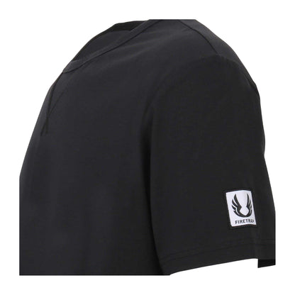 Black - Side - Firetrap Mens Logo Crew Neck Regular Short-Sleeved T-Shirt