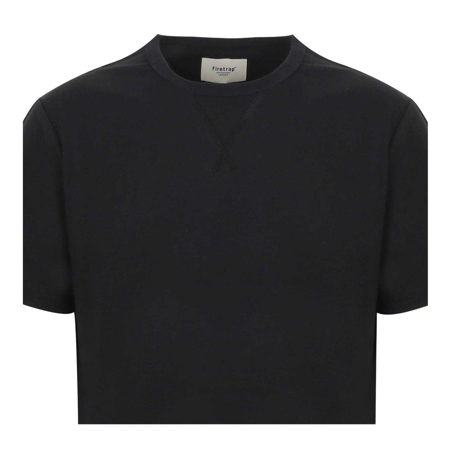 Black - Lifestyle - Firetrap Mens Logo Crew Neck Regular Short-Sleeved T-Shirt