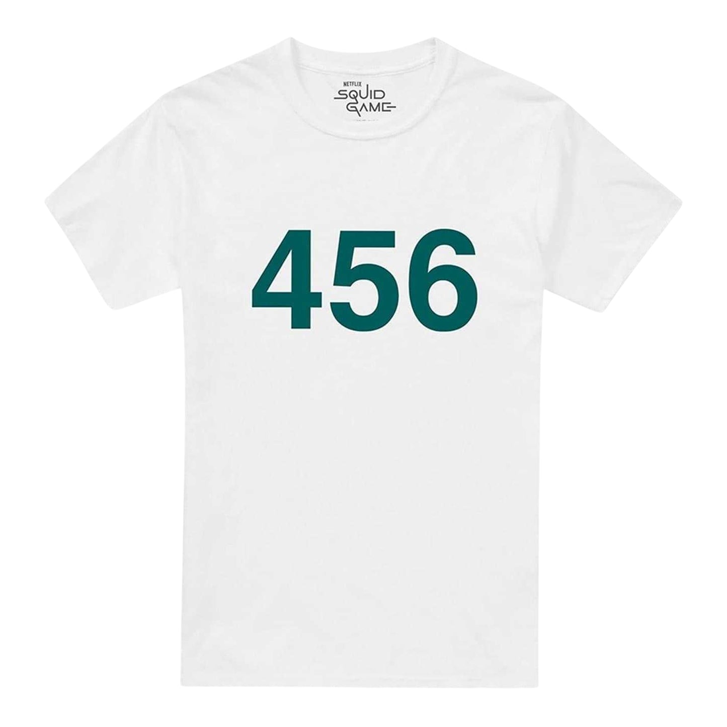 White - Front - Squid Game Mens 456 Regular T-Shirt