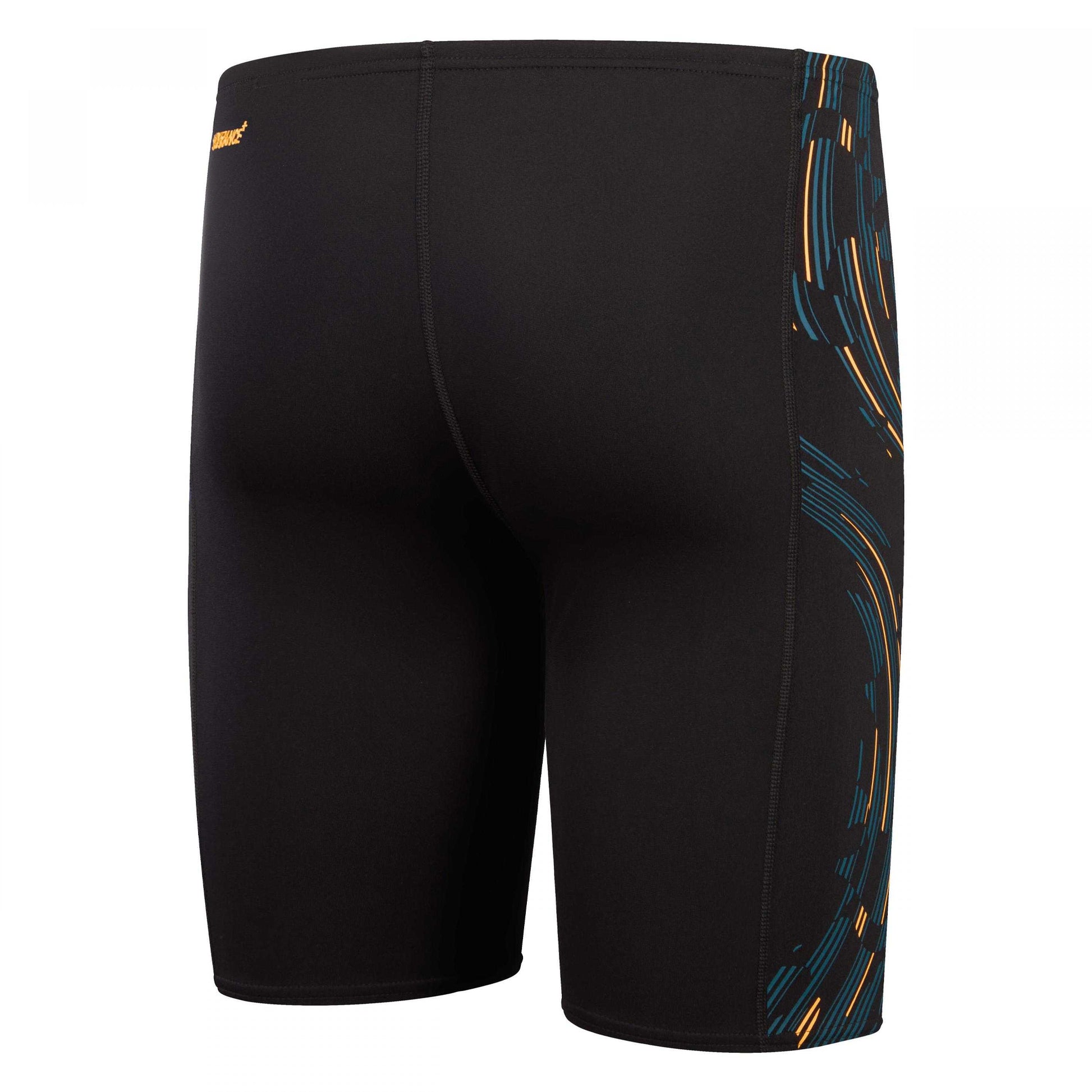 Black-Orange-Blue - Back - Speedo Mens Tech Panel Jammer Shorts