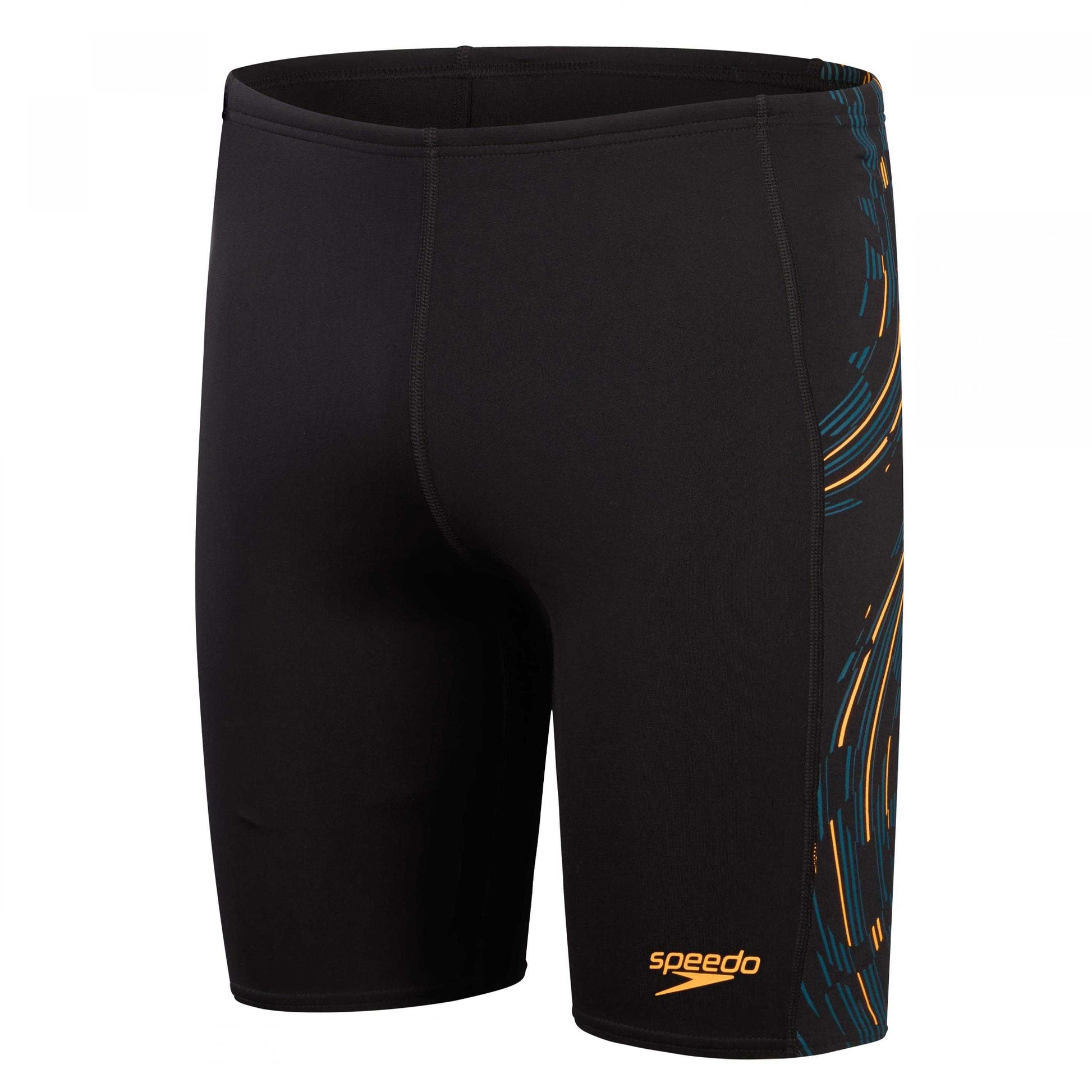 Black-Orange-Blue - Front - Speedo Mens Tech Panel Jammer Shorts