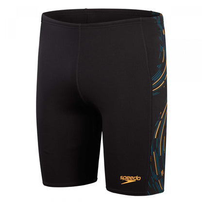 Black-Orange-Blue - Front - Speedo Mens Tech Panel Jammer Shorts