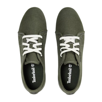 Leaf Green - Side - Timberland Mens Canvas Low Cut Trainers