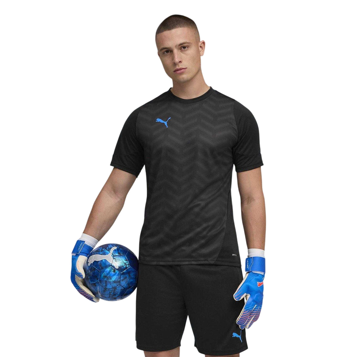 Black-Blue - Side - Puma Mens IndividualCUP Football Jersey