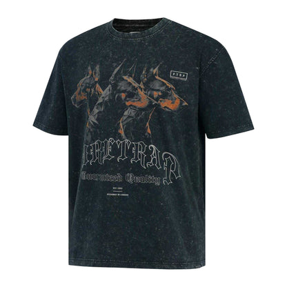 Black - Side - Firetrap Mens Doberman Washed Short-Sleeved T-Shirt