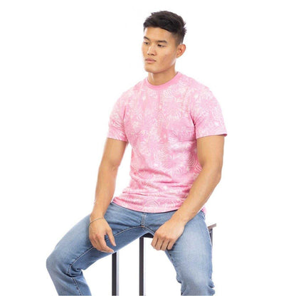 Pink - Lifestyle - Peter Werth Mens Madders Leaf Print T-Shirt