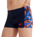 Navy-Orange - Side - Speedo Boys Hyper Boom Panel Jammer Shorts