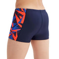 Navy-Orange - Back - Speedo Boys Hyper Boom Panel Jammer Shorts