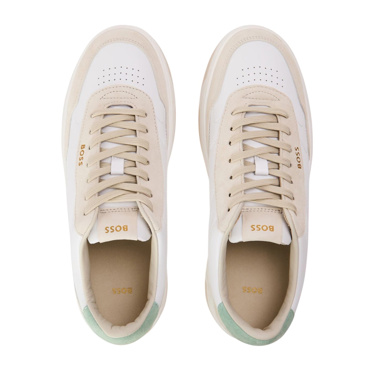 White - Side - Boss Womens-Ladies Baltimore Leather Low Trainers