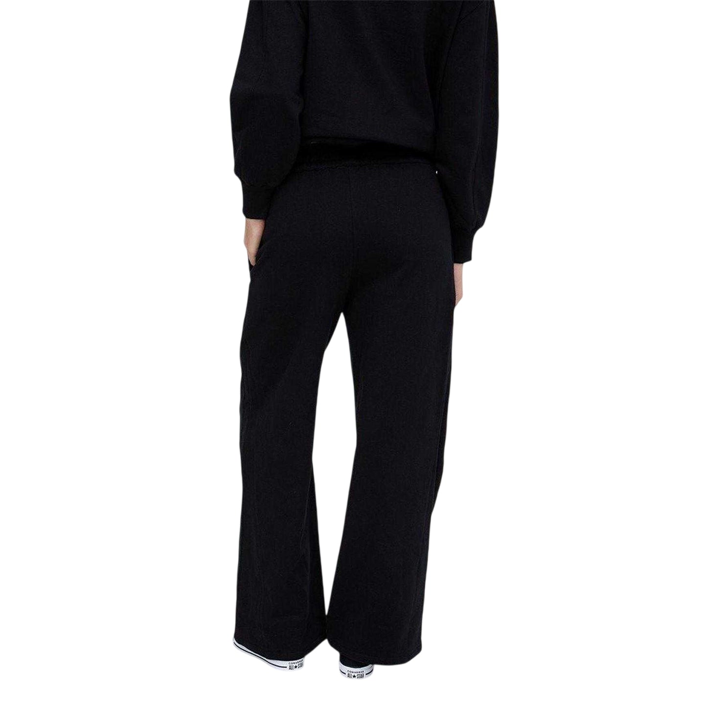 Black - Back - Raffya Womens-Ladies Marmalade Embroidered Wide Leg Trousers