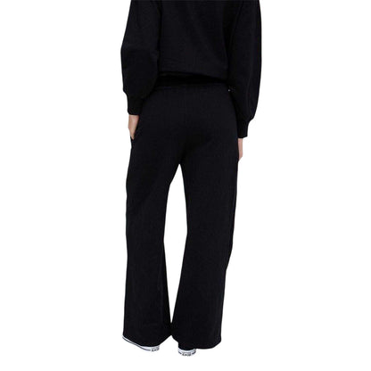 Black - Back - Raffya Womens-Ladies Marmalade Embroidered Wide Leg Trousers