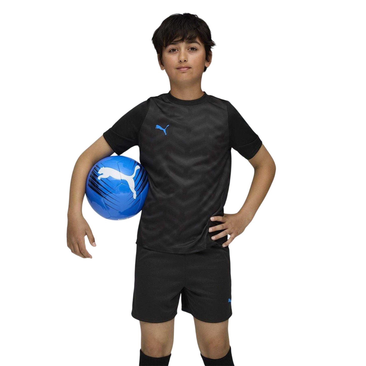 Black-Blue - Side - Puma Childrens-Kids IndividualCUP Jersey