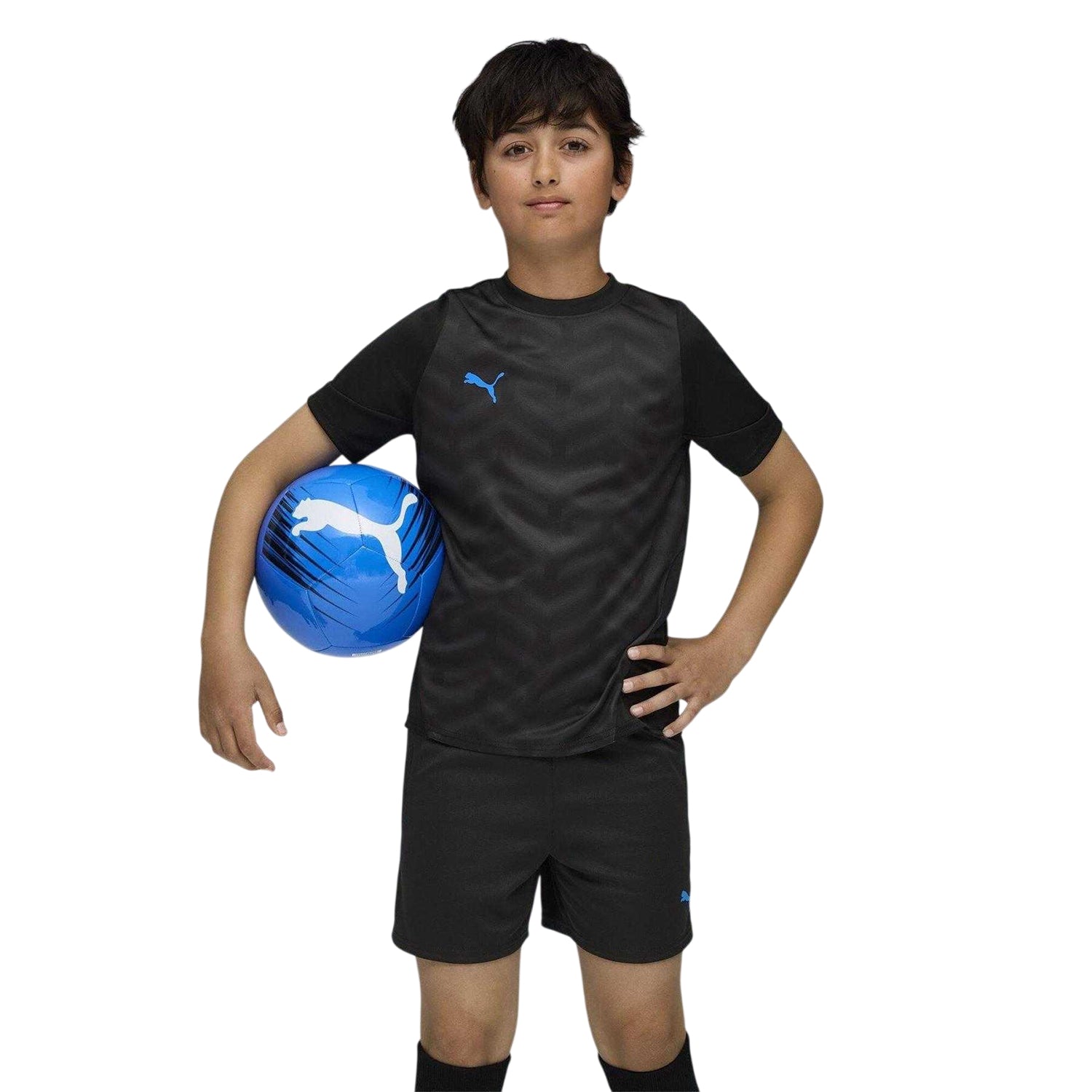 Black-Blue - Side - Puma Childrens-Kids IndividualCUP Jersey