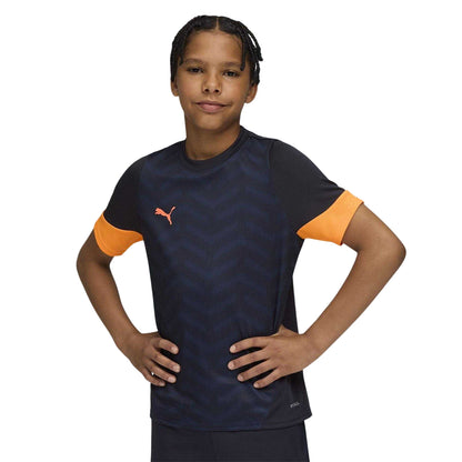 Navy-Orange - Side - Puma Childrens-Kids IndividualCUP Jersey