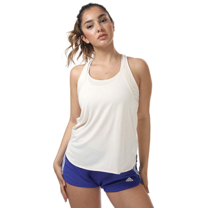 Off White - Front - Adidas Womens-Ladies Primegreen Tank Top